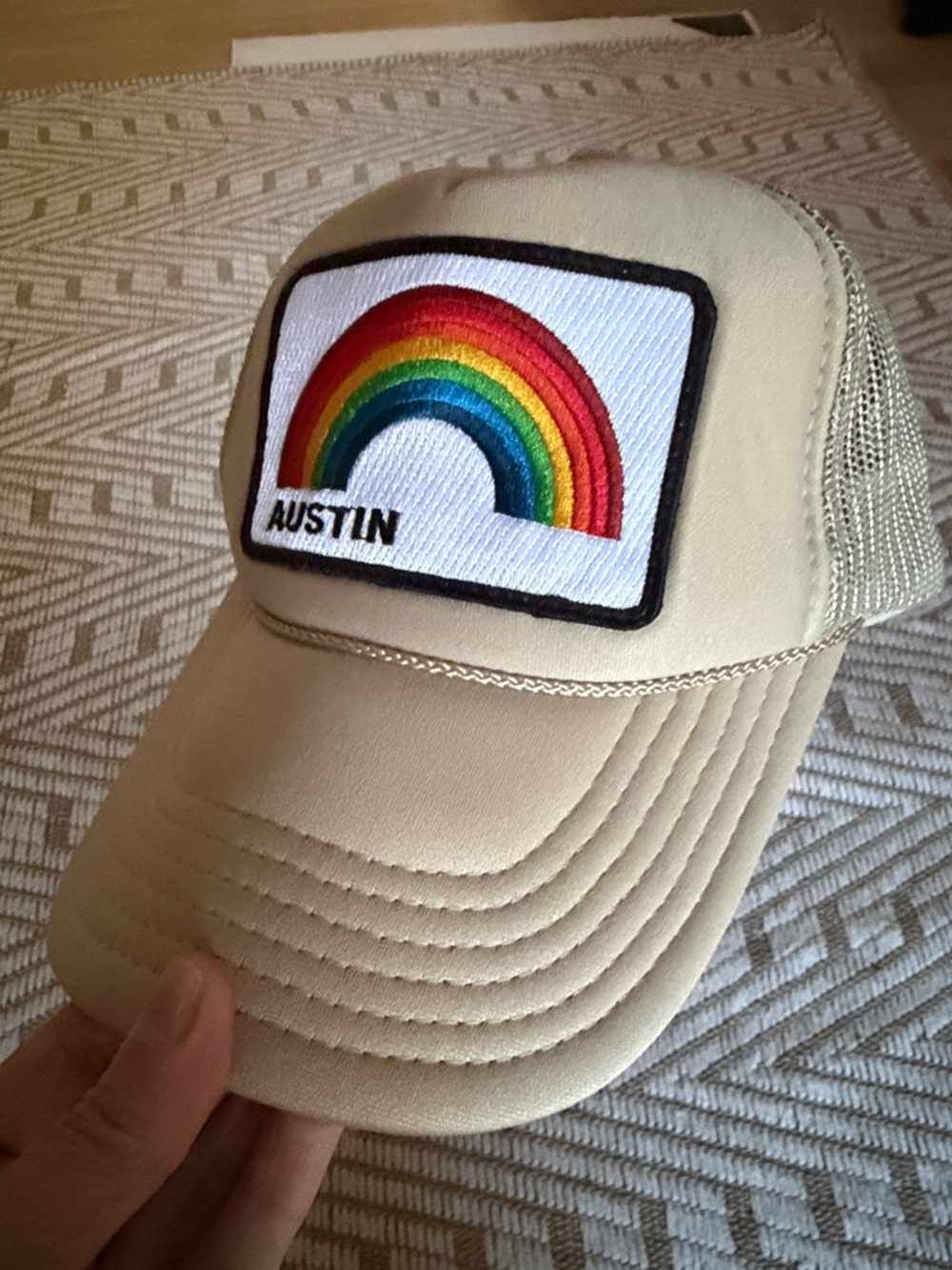 Aviator Nation Tab Trucker Hat with Rainbow Patch - Austin
